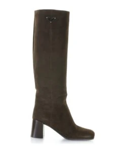 Prada Suede Boot With Logo