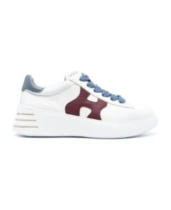 Sneakers Hogan Rebel White Burgundy Light Blue