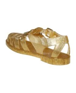Jelly Sandal In Gold Color Pvc Moschino -Urban Shoes World 043dd4f1cc7f9fd5853b2ec27d314bc8