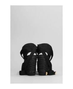 Castañer Carina-c-8-001 Wedges In Black Canvas -Urban Shoes World 04ef4873bb4621bbfa796d592b242106