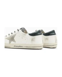 Golden Goose Cream/silver/green Super-star Trainer -Urban Shoes World 08eb9d491775425994bcbc05a729d39a