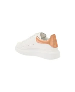 Alexander McQueen White Oversized Sneakers With Rose Gold Vinyl Patch In Leather Woman -Urban Shoes World 0ce935a4a0ec4147dfdc30e4ac8d627e