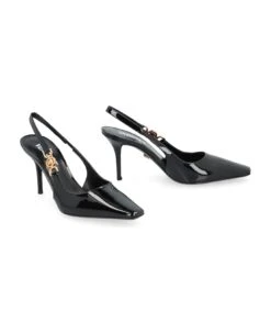 Versace Patent Leather Slingback Pumps -Urban Shoes World 12b790e3a252684bdc82229b47d1f0d3