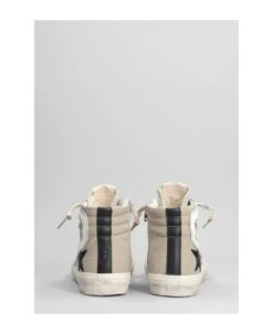 Golden Goose Slide Sneakers In Platinum Leather -Urban Shoes World 137ea3cddd3755a86f828aab3cbb71b2