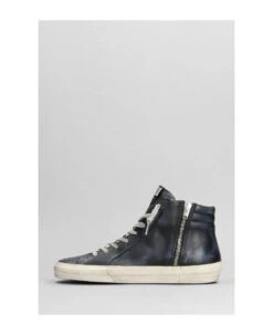 Golden Goose Slide Sneakers In Black Leather -Urban Shoes World 173ca0a3cb5e893d4956baf3bb3079fe