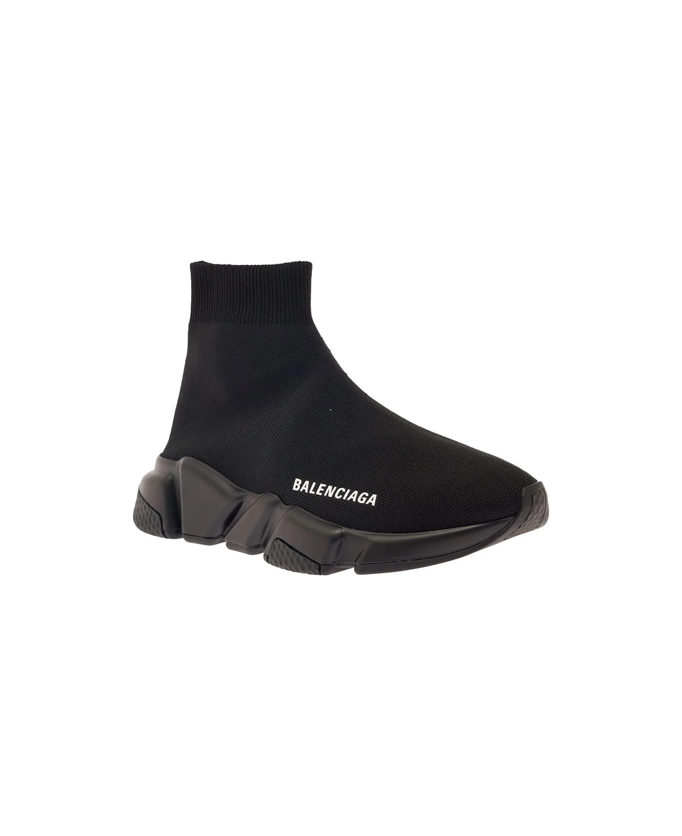 Balenciaga 'speed' Black Sneakers With Contrasting Logo In Stretch Fabric Woman 2 Balenciaga 'speed' Black Sneakers With Contrasting Logo In Stretch Fabric Woman - Image 2