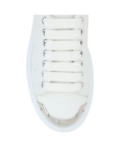 Alexander McQueen White Oversized Sneakers With Silver Metal Toe -Urban Shoes World 1b0096ec027d66d1482be603fa88401c