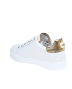 Dolce & Gabbana Portofino Sneakers In White Leather With Logo Pearl -Urban Shoes World 1e728f43a8ad23235a6b214aa560d9ed