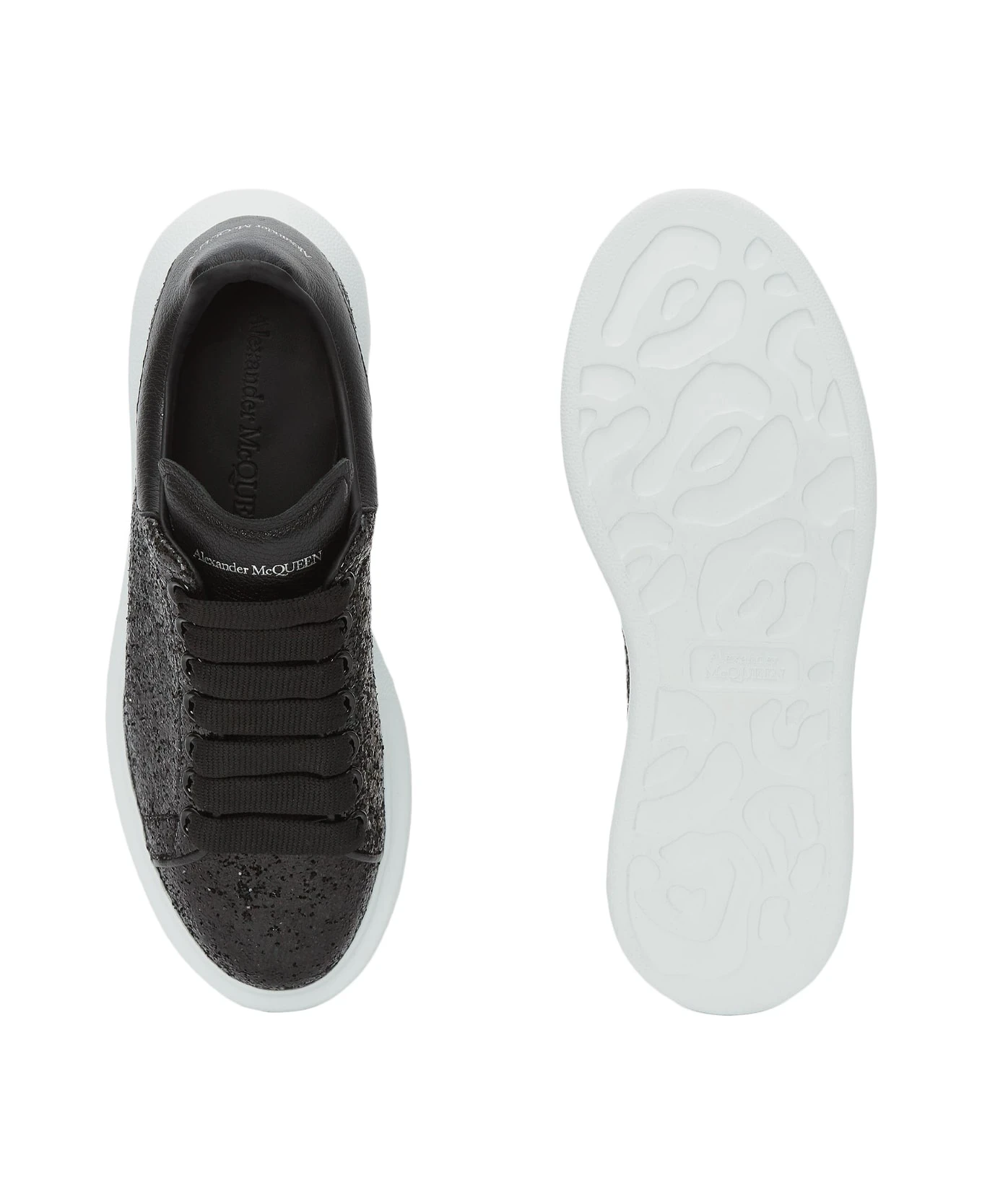 Alexander McQueen Glitter Effect Oversized Sneakers In Black 4 Alexander McQueen Glitter Effect Oversized Sneakers In Black - Image 4
