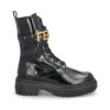 FENDI Logo Plaque Lace-up Biker Boots