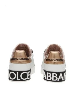 Dolce & Gabbana Portofino Sneakers In White Leather With Applications -Urban Shoes World 245a2fa50ed5aaf5b5594a24fb224511