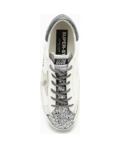 Golden Goose Cream/silver/green Super-star Trainer -Urban Shoes World 24abe7baadf3820ae3b8f60b5c524e6b