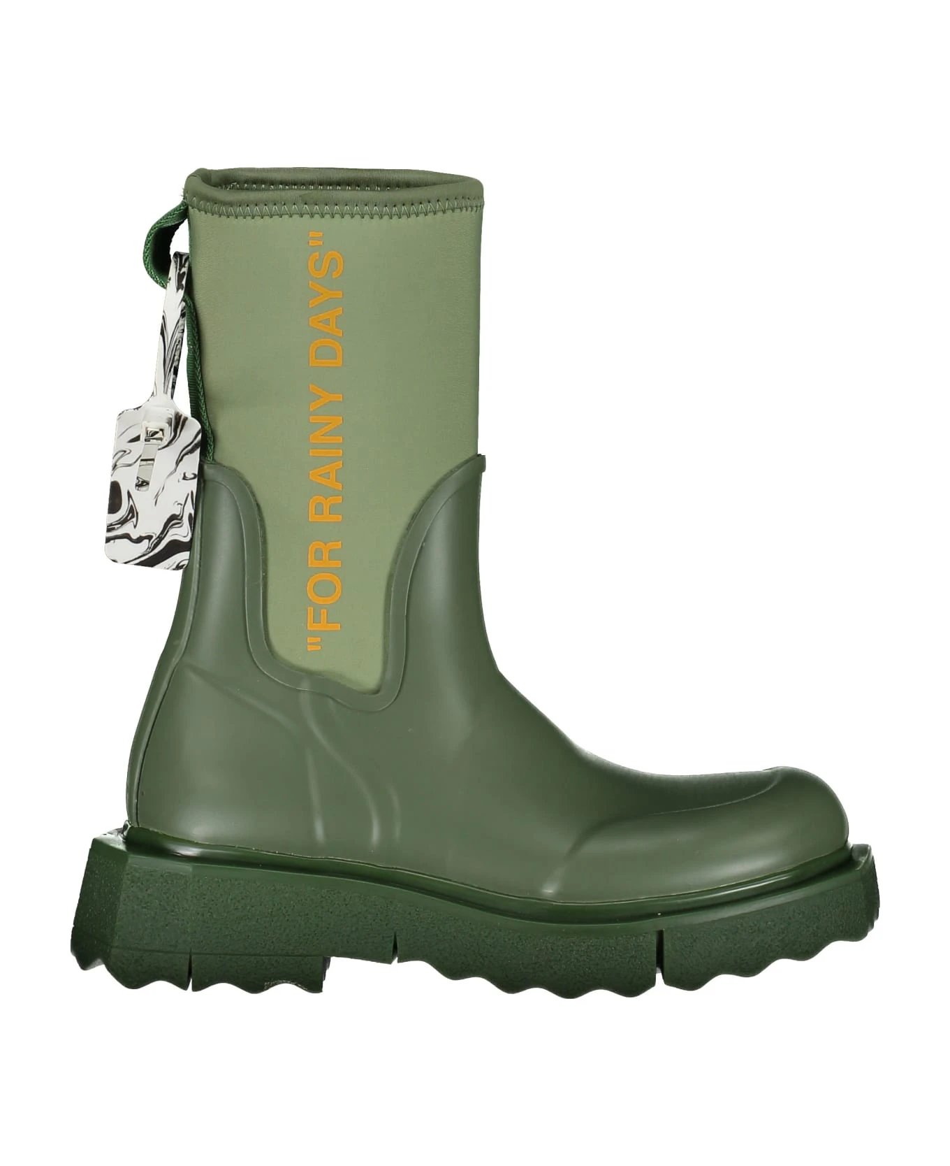Off-White Rubber And Neoprene Rain Boots 1 Off-White Rubber And Neoprene Rain Boots