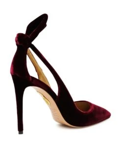 Aquazzura Burgundy Velvet Bow Tie Pump 105 -Urban Shoes World 2dd66319eeff5eba5020bcca957ecfad