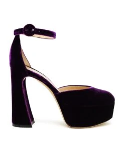 Gianvito Rossi Purlple Velvet Holly D'orsay Pumps