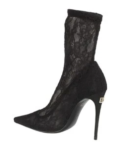 Dolce & Gabbana Floral Lace Paneled Boots -Urban Shoes World 3040a6e0bbc79db2d9fc6bf009e7572e