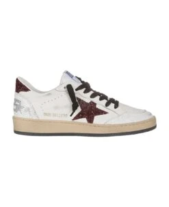 Golden Goose Ball Star Nappa Upper Glitter Star And Heel Crack