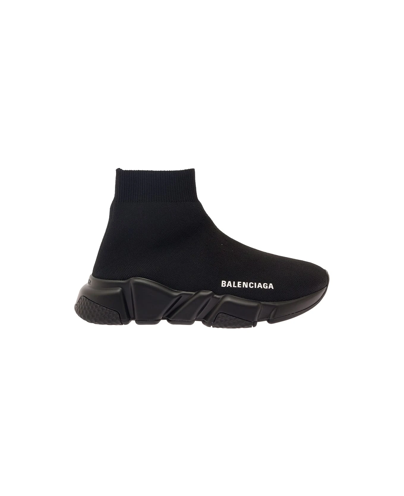 Balenciaga 'speed' Black Sneakers With Contrasting Logo In Stretch Fabric Woman 1 Balenciaga 'speed' Black Sneakers With Contrasting Logo In Stretch Fabric Woman