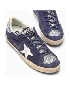 Golden Goose Super-star Blue/silver Trainer -Urban Shoes World 33348e5b0969ee24833936c682bde68d