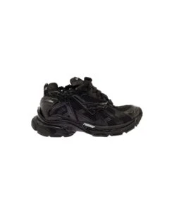 Balenciaga 'runner' Black Sneakers With Mesh Details In A Mix Of Materials Woman