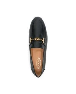 Tod's Black Loafers With Gold-tone Double 't' Detail In Leather Woman -Urban Shoes World 3a7072a2ba593ea2b87bb3b990e4db15