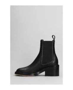 Chloé Mallo Ankle Boots In Black Leather -Urban Shoes World 3bebf66e6e25cd20aa5b8ac546ed2c13