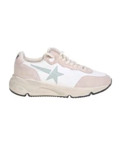 Golden Goose Sneakers Running Sole In White And Nude Leather