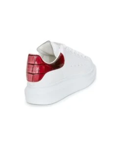 Alexander McQueen White Oversized Sneakers With Scottish Red Spoiler -Urban Shoes World 3d30d16dfdd1667086af432d19396ebc