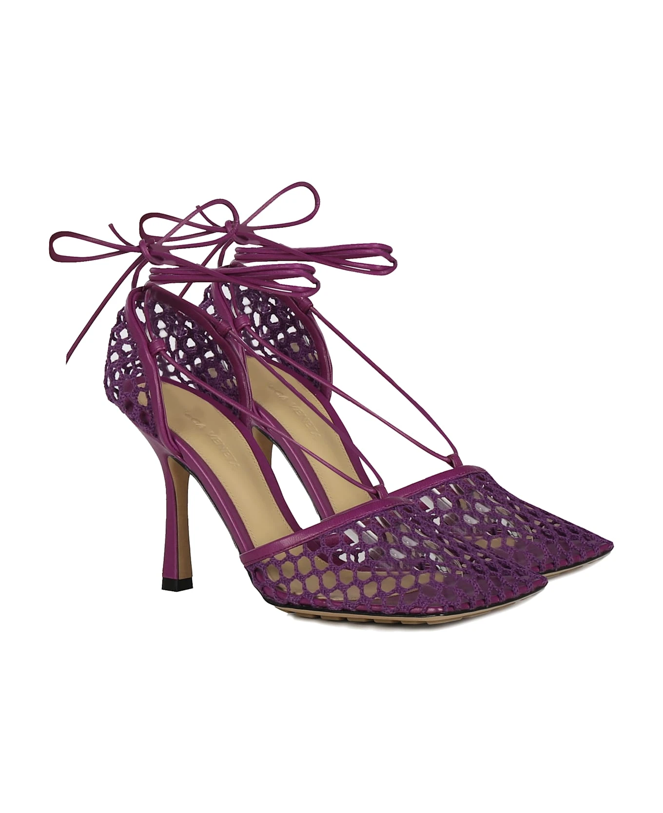 Bottega Veneta Mesh And Leather Décolleté 2 Bottega Veneta Mesh And Leather Décolleté - Image 2