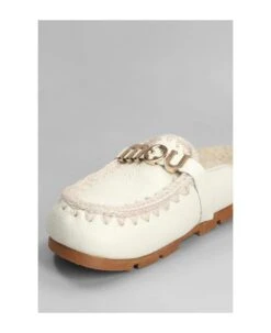 Mou Winter Bio Slipper-mule In White Leather -Urban Shoes World 43964e41c69764c0b003414314ef866d
