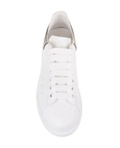 Alexander McQueen White Oversized Sneakers With Metallic Dark Grey Spoiler -Urban Shoes World 45409ea2934be37ef2326b5e5332fdbc