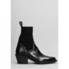 Chloé Nellie Low Heels Ankle Boots In Black Leather