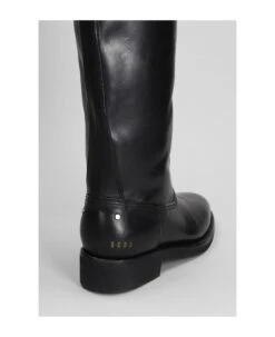 Golden Goose Hi Biker Low Heels Boots In Black Leather -Urban Shoes World 4a5104d90109312d7684e35abac0dabe