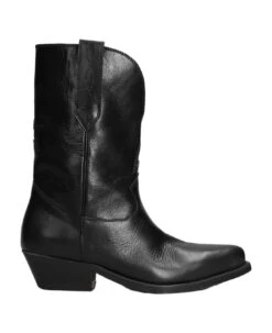 Golden Goose Wish Star Texan Ankle Boots In Black Leather