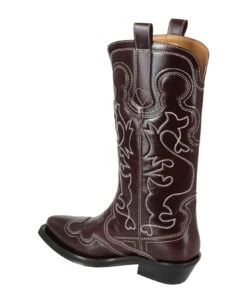 Ganni Mid Shaft Embroidered Western Boot -Urban Shoes World 4c64c520e65035b42acf16d51a5b9910