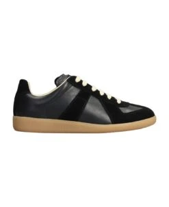 Maison Margiela Replica Sneakers In Black Leather