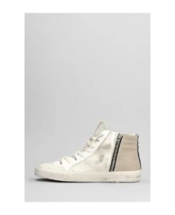 Golden Goose Slide Sneakers In Platinum Leather -Urban Shoes World 50254f2391e9a48be83dac245d887a2b