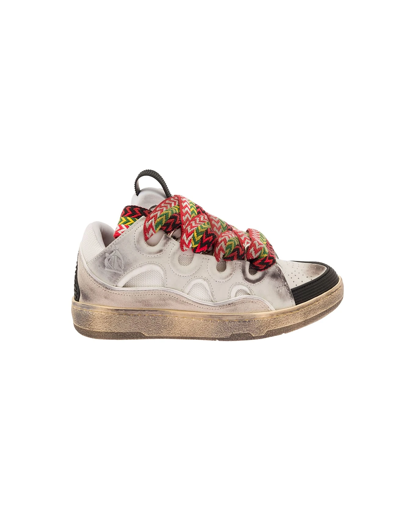 'curb' Multicolor Sneaker With Used Effect In Leather Woman Lanvin 1 'curb' Multicolor Sneaker With Used Effect In Leather Woman Lanvin