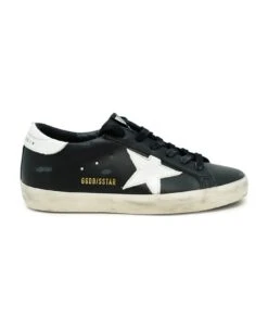 Golden Goose Black Leather Superstar Sneakers