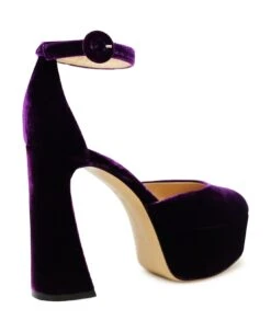 Gianvito Rossi Purlple Velvet Holly D'orsay Pumps -Urban Shoes World 5c406692184862a0511db204a0807435
