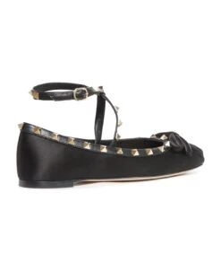 Valentino Garavani Ballerina Rockstud T. 05 Raso/nappa/platinum Studs -Urban Shoes World 5ea9a02dc5cdec7c8d44b1d4a5573774