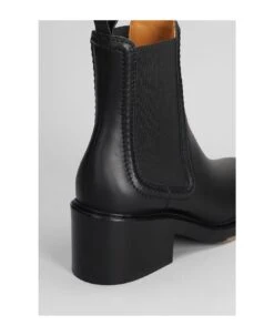 Chloé Mallo Ankle Boots In Black Leather -Urban Shoes World 5fc0f59d9d3544edc8c7d423918e8a7a