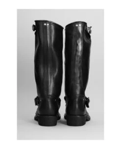 Golden Goose Biker High Low Heels Boots In Black Leather -Urban Shoes World 61c92a426c1f50a9a1b8ff515e2d0a1f