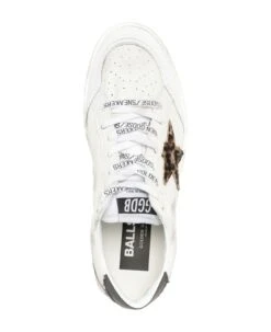 Golden Goose Ball Star Nappa Upper Golden Leopard Horsy Star Crack Leather Spur Canvas Heel -Urban Shoes World 64c6559d5cf0e63e5e160b782f6c090d