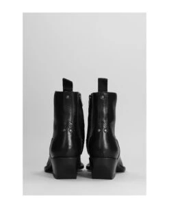 Golden Goose Debbie Texan Ankle Boots In Black Leather -Urban Shoes World 691a7df9870ecf8208fbca0b5897b182