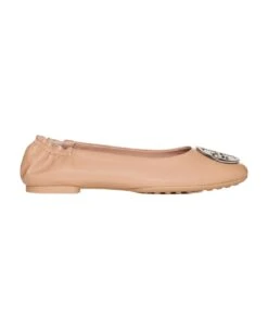 Tory Burch Logo Leather Ballet Flats
