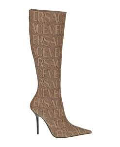 Versace All-over Logo Zipped Boots
