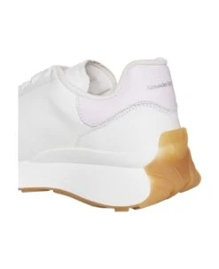 Alexander McQueen White And Pink Sprint Runner Sneaker -Urban Shoes World 6f36eceebc056ec8ceccb48649e7b8ac