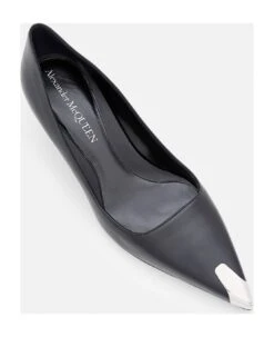 Alexander McQueen 40mm Kitten Heel Leather Pumps -Urban Shoes World 751a4a5f2aeb3fde0a6a79004f38ae19