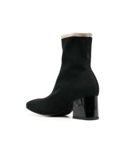 Marni Black Ankle Boot In Leather With Medium And Wide Heel Ecru-colored Details -Urban Shoes World 7606a1adb8cd99ee6f4cfc783b99dfec